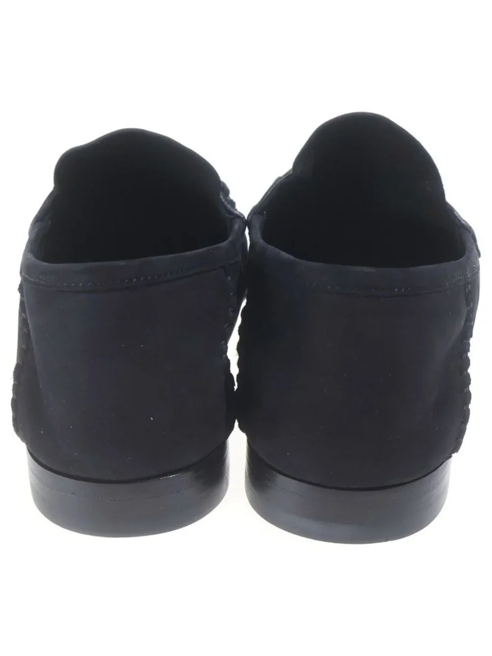 Gucci Horsebit Suede Leather Low Cut Shoes Loafers Silver Black